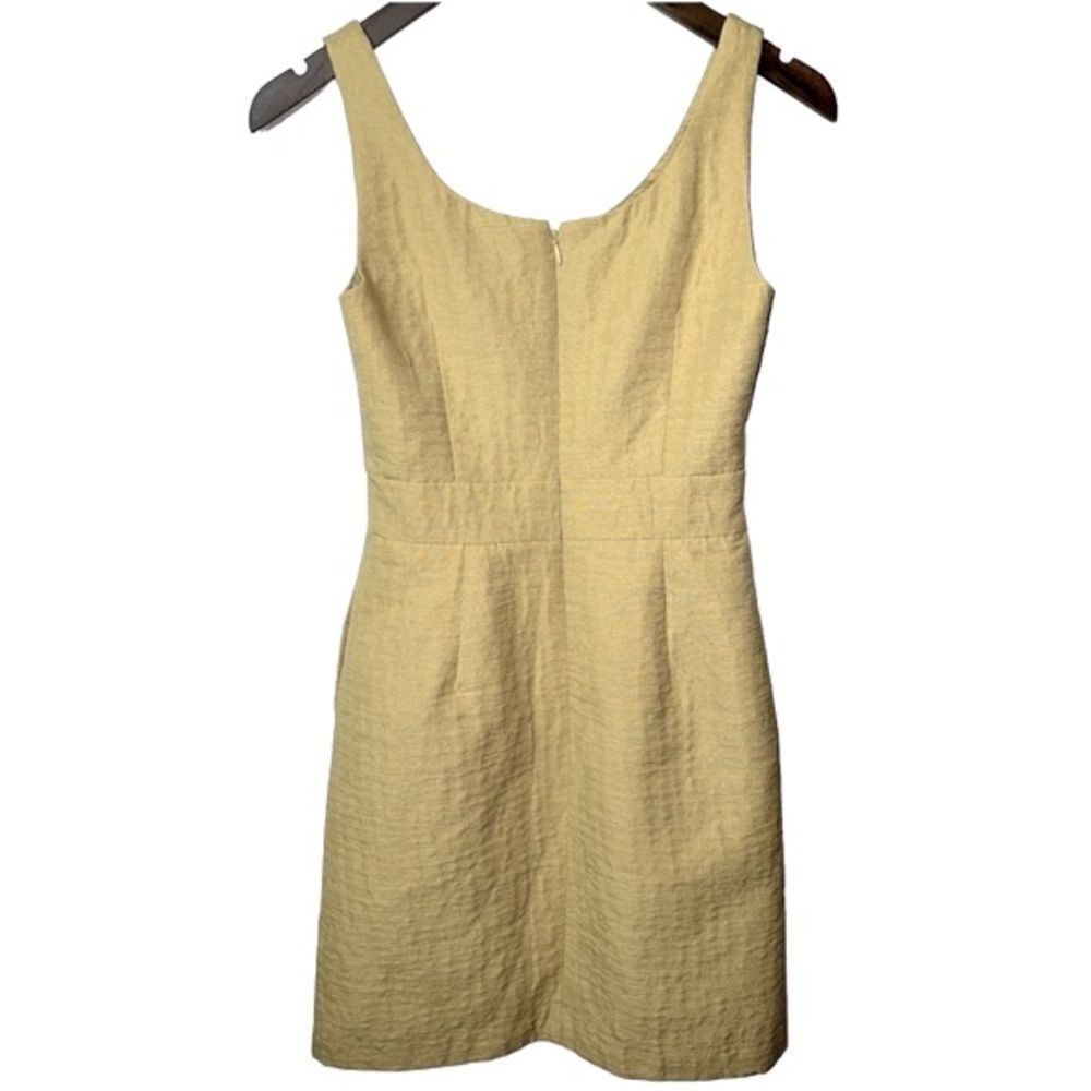 Banana Republic Chartreuse Jacquard Cocktail Sheath Dress Sleeveless Sz 0 - Picture 6 of 9